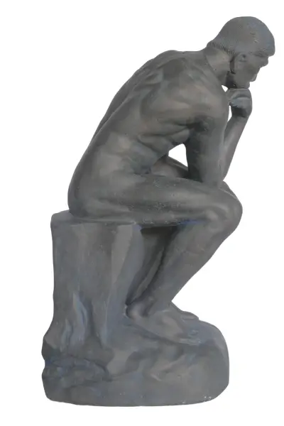 Product image 5 of the product “Man in Contemplation, 110 cm Height, Cast Stone, Bronze Colour ”